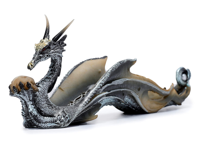 Puckator Shimmering Dragon Incense Holder - Zen Meditation Gifts - Incense Holders For Sticks - Spiritual Gifts - Incense Burner - Dragon Gifts For Men And Women - Fantasy Ashcatcher - Resin
