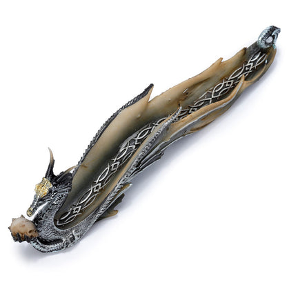 Puckator Shimmering Dragon Incense Holder - Zen Meditation Gifts - Incense Holders For Sticks - Spiritual Gifts - Incense Burner - Dragon Gifts For Men And Women - Fantasy Ashcatcher - Resin