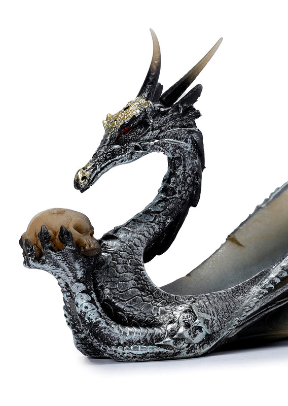 Puckator Shimmering Dragon Incense Holder - Zen Meditation Gifts - Incense Holders For Sticks - Spiritual Gifts - Incense Burner - Dragon Gifts For Men And Women - Fantasy Ashcatcher - Resin