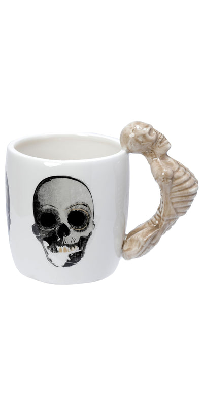 Puckator Skeleton Ceramic Shaped Handle Tea Coffee Mug - Funny Home Accessories - Cute Gifts for Girlfriend - Large Mugs for Men Women Hot Drinks - Cute Cups Presents - Secret Santa Gift - Cup Set
