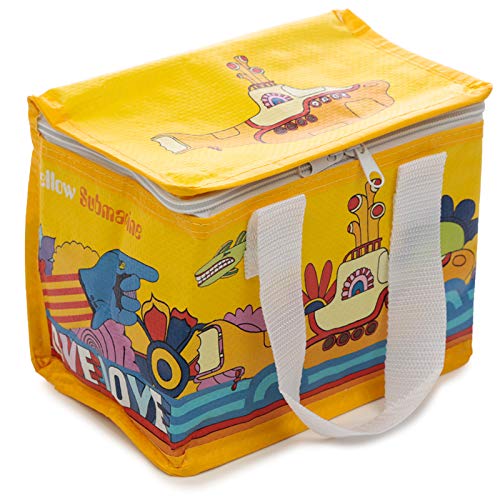 Puckator Woven Cool and Lunch Bag with The Beatles Yellow Submarine Design - Insulated Lunch Bag for Women Men Children - Childrens Lunch Box Bag for Work & School - Beach and Picnic Accessories