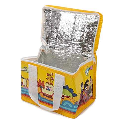 Puckator Woven Cool and Lunch Bag with The Beatles Yellow Submarine Design - Insulated Lunch Bag for Women Men Children - Childrens Lunch Box Bag for Work & School - Beach and Picnic Accessories