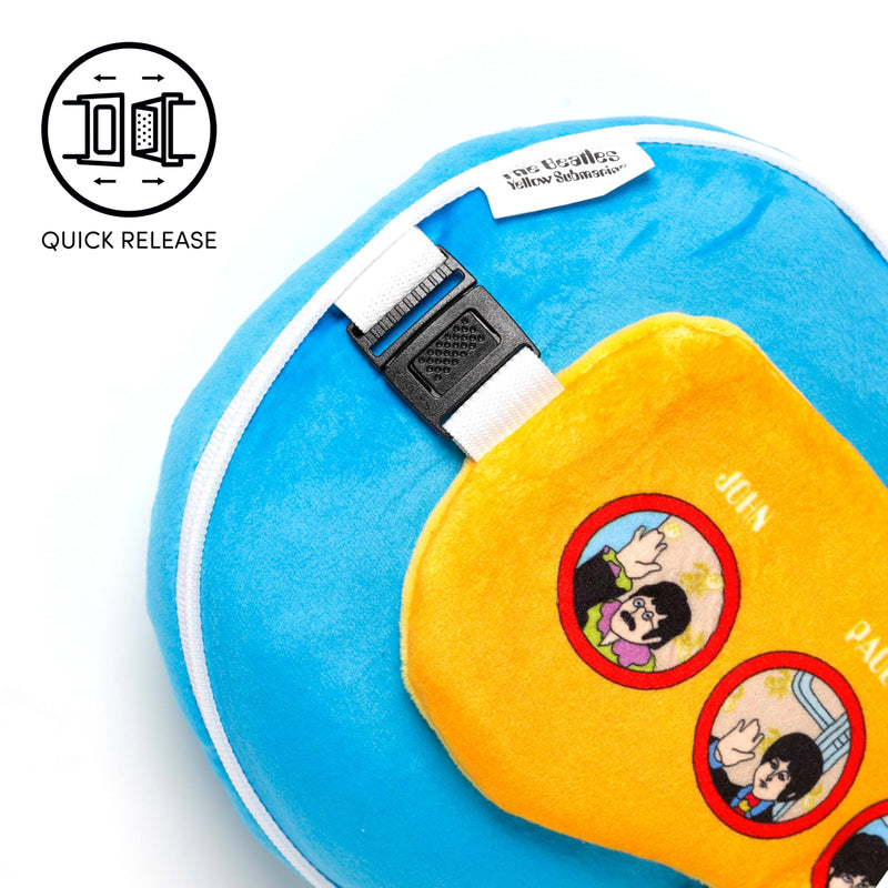 Puckator Relaxeazzz The Beatles Yellow Submarine Round Plush Travel Pillow & Eye Mask - Sleep Eye Mask Masks - Kids Travel Accessories For Sleeping Airplane - Flight Plane Neck Pillow Pillows