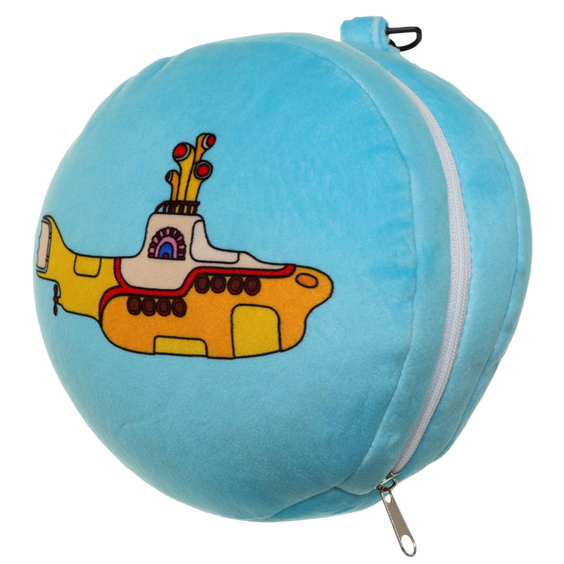 Puckator Relaxeazzz The Beatles Yellow Submarine Round Plush Travel Pillow & Eye Mask - Sleep Eye Mask Masks - Kids Travel Accessories For Sleeping Airplane - Flight Plane Neck Pillow Pillows