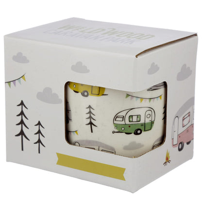 Puckator Wildwood Caravan Porcelain Tea Coffee Mug - Funny Home Accessories - Cute Gifts for Girlfriend - Large Mugs for Men Women Hot Drinks - Cute Cups Presents - Secret Santa Gift - Cup Set