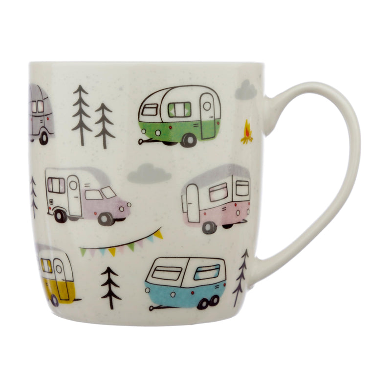 Puckator Wildwood Caravan Porcelain Tea Coffee Mug - Funny Home Accessories - Cute Gifts for Girlfriend - Large Mugs for Men Women Hot Drinks - Cute Cups Presents - Secret Santa Gift - Cup Set