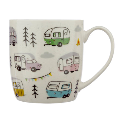 Puckator Wildwood Caravan Porcelain Tea Coffee Mug - Funny Home Accessories - Cute Gifts for Girlfriend - Large Mugs for Men Women Hot Drinks - Cute Cups Presents - Secret Santa Gift - Cup Set