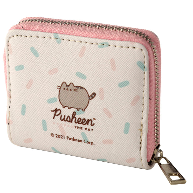 Puckator Pusheen Foodie Cat Zip Around Small Wallet Purse - Ladies Women's Womens Slim Purses Wallets Wallet for Women - Coin Pouch Purse Men - Card Holder with Zip - Small Cash Wallet Bag Bags UK