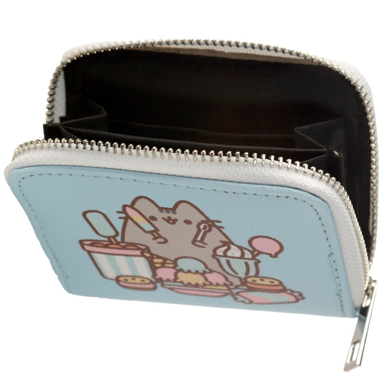 Puckator Pusheen Foodie Cat Zip Around Small Wallet Purse - Ladies Women's Womens Slim Purses Wallets Wallet for Women - Coin Pouch Purse Men - Card Holder with Zip - Small Cash Wallet Bag Bags UK