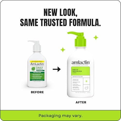AmLactin Daily Moisturizing Body Lotion | Instantly Hydrates, Relieves Roughness | Powerful Alpha-Hydroxy Therapy Gently Exfoliates | Smooths Rough, Dry Skin | Paraben-Free 7.9 oz.