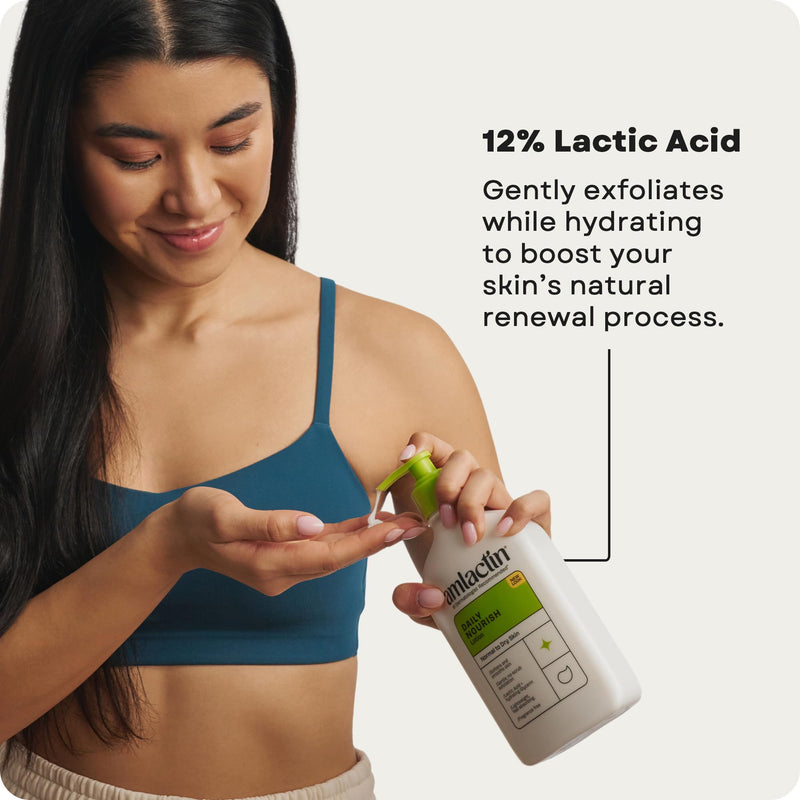 AmLactin Daily Moisturizing Body Lotion | Instantly Hydrates, Relieves Roughness | Powerful Alpha-Hydroxy Therapy Gently Exfoliates | Smooths Rough, Dry Skin | Paraben-Free 7.9 oz.