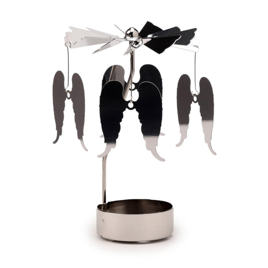 Puckator Angel Wings Rotating Carousel Spinning Tea Light Candle Holder - Living Room Accessories - Angel Themed - Home Decoration - Ornaments - Candle Holder - Table Centrepiece Decoration