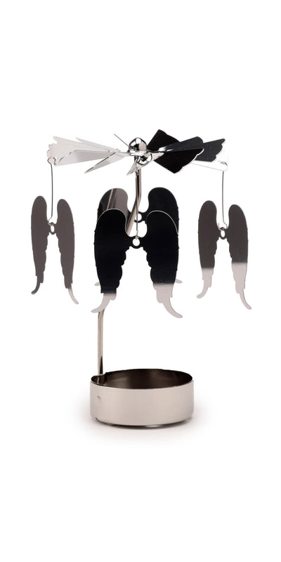 Puckator Angel Wings Rotating Carousel Spinning Tea Light Candle Holder - Living Room Accessories - Angel Themed - Home Decoration - Ornaments - Candle Holder - Table Centrepiece Decoration