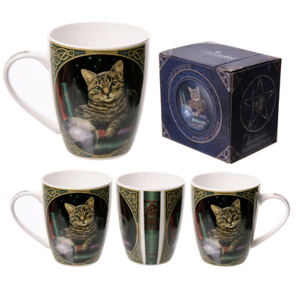 Puckator Lisa Parker Fortune Teller Cat Porcelain Mug - Funny Home Accessories - Cute Gifts for Girlfriend - Large Mugs for Men Women Hot Drinks - Cute Cups Presents - Secret Santa Gift - Cup Set