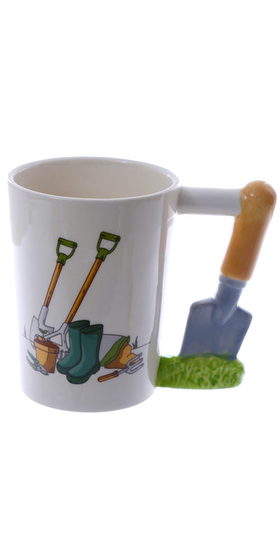 Puckator Garden Trowel Ceramic Shaped Handle Tea Coffee Mug - Funny Home Accessories For Girlfriend - Large Mugs for Men Women Hot Drinks - Cute Cups Presents - Secret Santa Gift Cup Set
