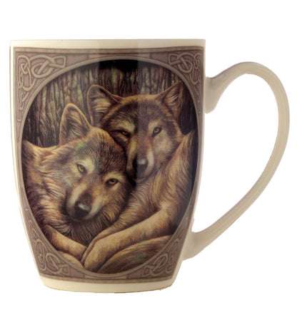 Puckator Lisa Parker Loyal Companions Wolf Porcelain Mug - Funny Home Accessories - Cute Gifts for Girlfriend - Large Mugs for Men Women Hot Drinks - Cute Cups Presents - Secret Santa Gift - Cup Set