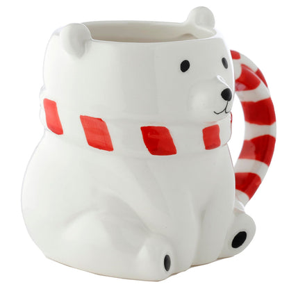 Puckator Polar Bear Ceramic Shaped Tea Coffee Mug - Funny Home Accessories - Cute Gifts for Girlfriend - Large Mugs for Men Women Hot Drinks - Cute Cups Presents - Secret Santa Gift - Cup Set