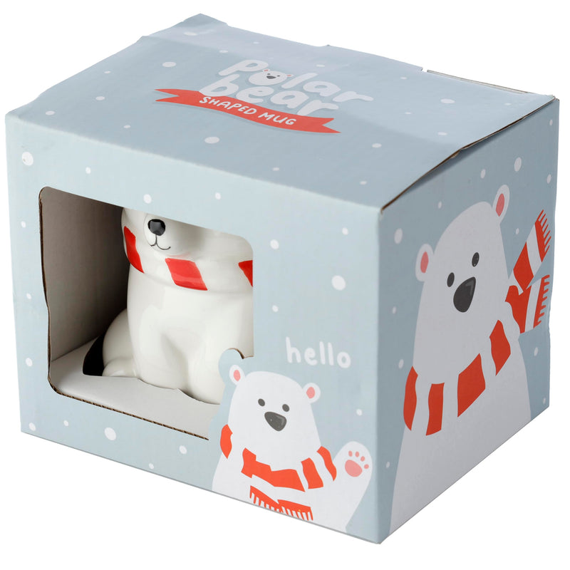 Puckator Polar Bear Ceramic Shaped Tea Coffee Mug - Funny Home Accessories - Cute Gifts for Girlfriend - Large Mugs for Men Women Hot Drinks - Cute Cups Presents - Secret Santa Gift - Cup Set