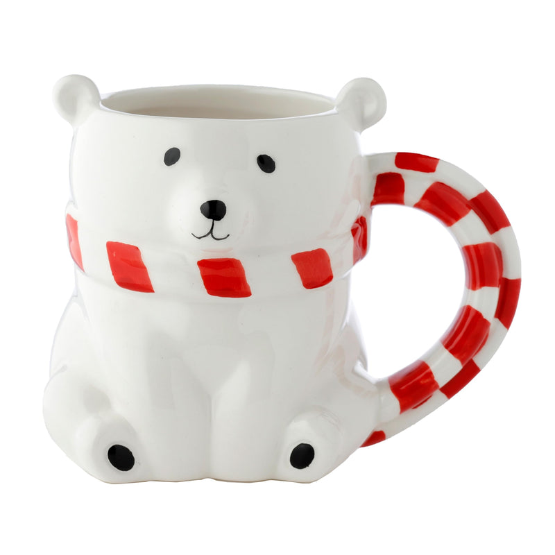 Puckator Polar Bear Ceramic Shaped Tea Coffee Mug - Funny Home Accessories - Cute Gifts for Girlfriend - Large Mugs for Men Women Hot Drinks - Cute Cups Presents - Secret Santa Gift - Cup Set