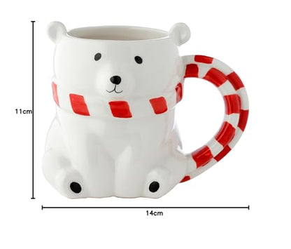 Puckator Polar Bear Ceramic Shaped Tea Coffee Mug - Funny Home Accessories - Cute Gifts for Girlfriend - Large Mugs for Men Women Hot Drinks - Cute Cups Presents - Secret Santa Gift - Cup Set