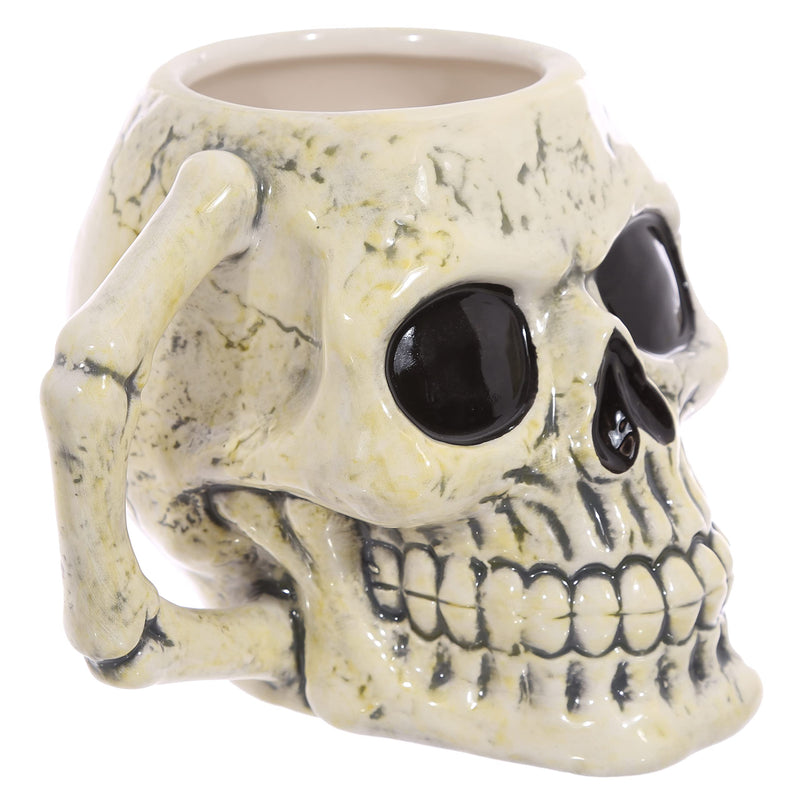 Puckator Ancient Skull Head Ceramic Shaped Tea Coffee Mug - Funny Home Accessories - Cute Gifts for Girlfriend - Large Mugs for Men Women Hot Drinks - Cute Cups Presents - Secret Santa Gift - Cup Set