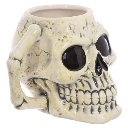 Puckator Ancient Skull Head Ceramic Shaped Tea Coffee Mug - Funny Home Accessories - Cute Gifts for Girlfriend - Large Mugs for Men Women Hot Drinks - Cute Cups Presents - Secret Santa Gift - Cup Set