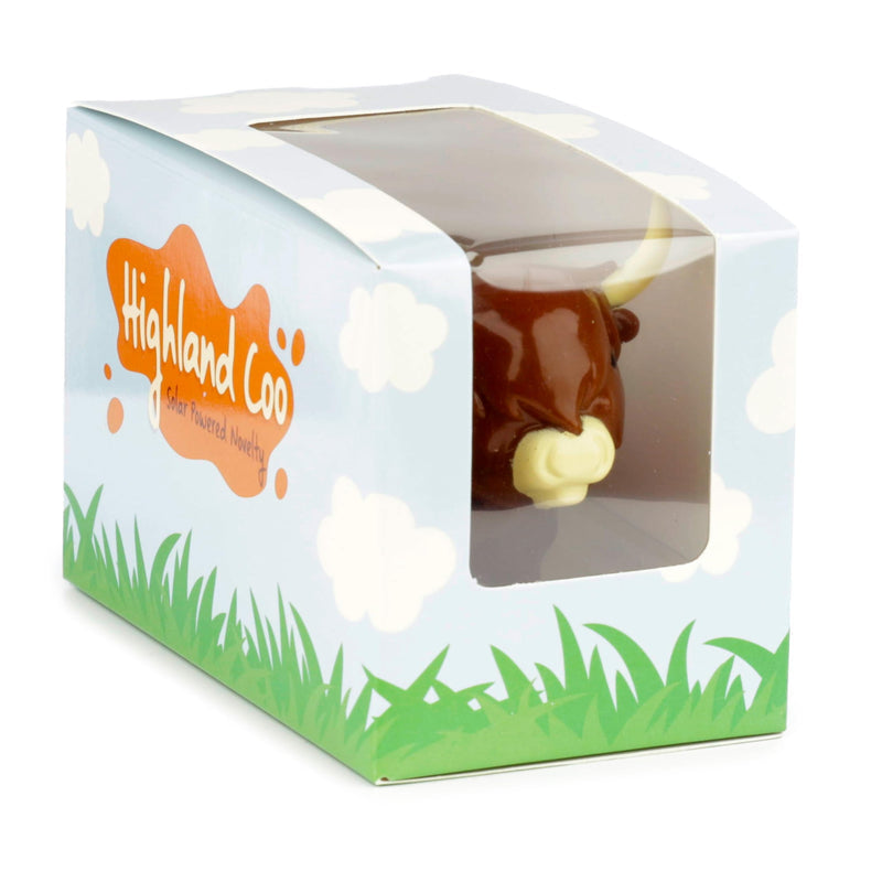 Puckator Highland Coo Cow Solar Pal - Home Office Table Desk Dashboard Car Decor Decoration - Gift Ideas - Gifts For Teenage Old Boy Girl Dad Mums - Powered KIds Toys Toy Figure Figures