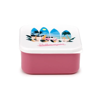Puckator VW Volkswagen T1 Camper Bus The Waves are Calling Set of 3 Lunch Box Snack Storage M/L/XL - Lunchbox with Multi Compartments - Small Food Containers - Lunchbox for Adults and Kids Girls Boys