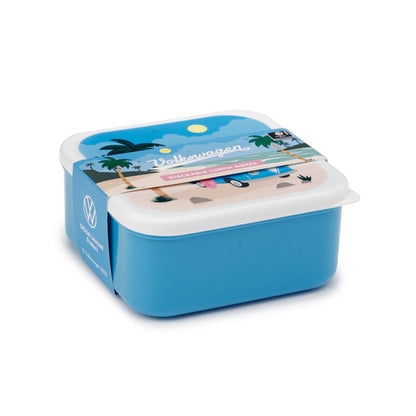 Puckator VW Volkswagen T1 Camper Bus The Waves are Calling Set of 3 Lunch Box Snack Storage M/L/XL - Lunchbox with Multi Compartments - Small Food Containers - Lunchbox for Adults and Kids Girls Boys