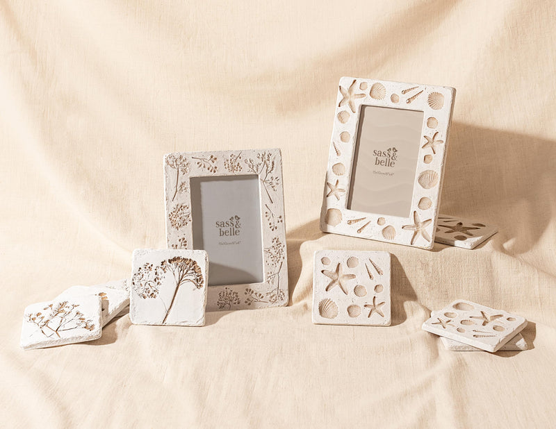 Sass & Belle Shell Imprint Coasters - Set of 4