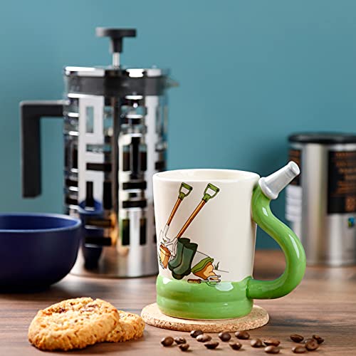 Puckator Garden Hose Ceramic Shaped Handle Tea Coffee Mug - Funny Home Accessories - Cute Gifts for Girlfriend - Large Mugs for Men Women Hot Drinks - Cute Cups Presents - Secret Santa Gift - Cup Set