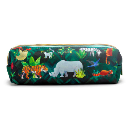 Puckator Animal Kingdom Canvas Pencil Case - School Equipment Stuff - Pencil Cases - Large Capacity Preppy Pencil Case - Zipper Pouch - Office Essentials - Pencils Case Cute - Pencilcase - Pen Case