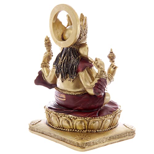 Puckator Gold and Red Ganesh Statue 14cm - Ganesh Ganesha Idol Statue Statues For Home Decor - Ganapati Ganpati Indian Decoration Decorations Home -Hindu Gift Gifts Items For Women