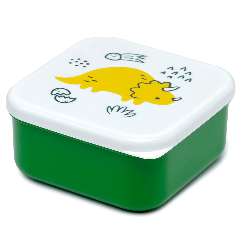 Puckator Dinosauria Jr Set of 3 Lunch Box Snack Storage S/M/L - Lunchbox with Multi Compartments - Small Food Containers - for Adults and Kids - Girls Boys Lunchbox - Food Prep with Lids