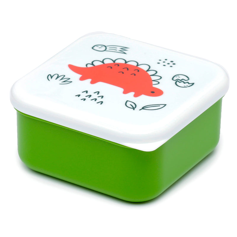 Puckator Dinosauria Jr Set of 3 Lunch Box Snack Storage S/M/L - Lunchbox with Multi Compartments - Small Food Containers - for Adults and Kids - Girls Boys Lunchbox - Food Prep with Lids