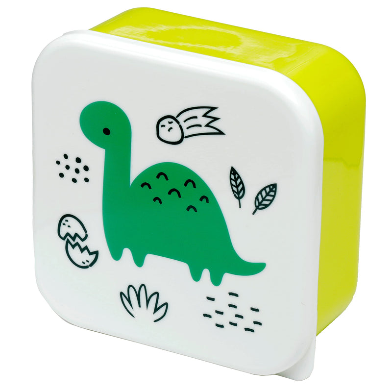 Puckator Dinosauria Jr Set of 3 Lunch Box Snack Storage S/M/L - Lunchbox with Multi Compartments - Small Food Containers - for Adults and Kids - Girls Boys Lunchbox - Food Prep with Lids