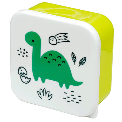 Puckator Dinosauria Jr Set of 3 Lunch Box Snack Storage S/M/L - Lunchbox with Multi Compartments - Small Food Containers - for Adults and Kids - Girls Boys Lunchbox - Food Prep with Lids