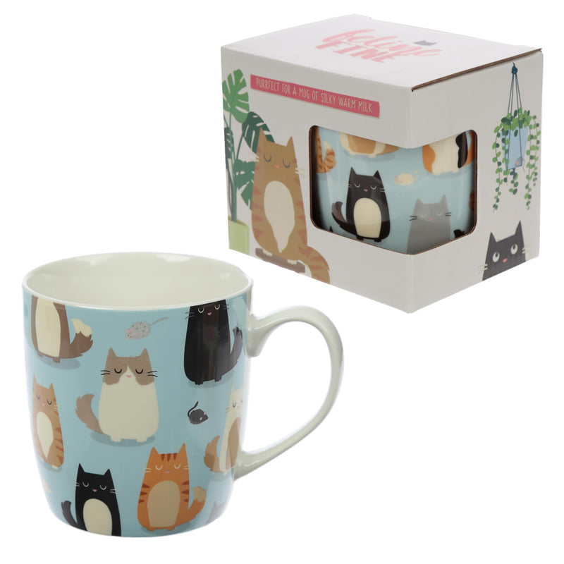 Puckator Feline Fine Cat Porcelain Tea Coffee Mug