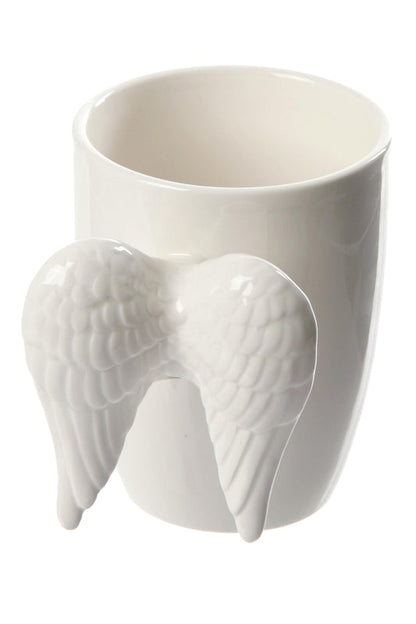 Puckator White Angel Wings Ceramic Shaped Handle Mug - University Essentials - Cute Gifts for Girlfriend - Large Mugs for Men Women Hot Drinks - Cute Cups Presents - Secret Santa Gifts - Cup Set