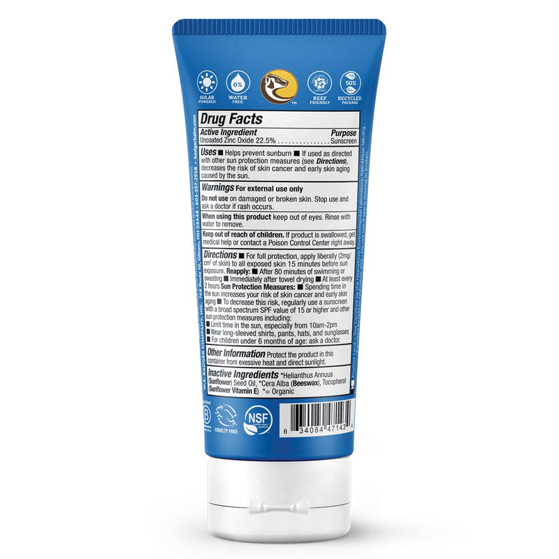 Badger Company, Clear Zinc Sunscreen Cream, SPF40, Unscented, 2.9 fl oz (87 ml)