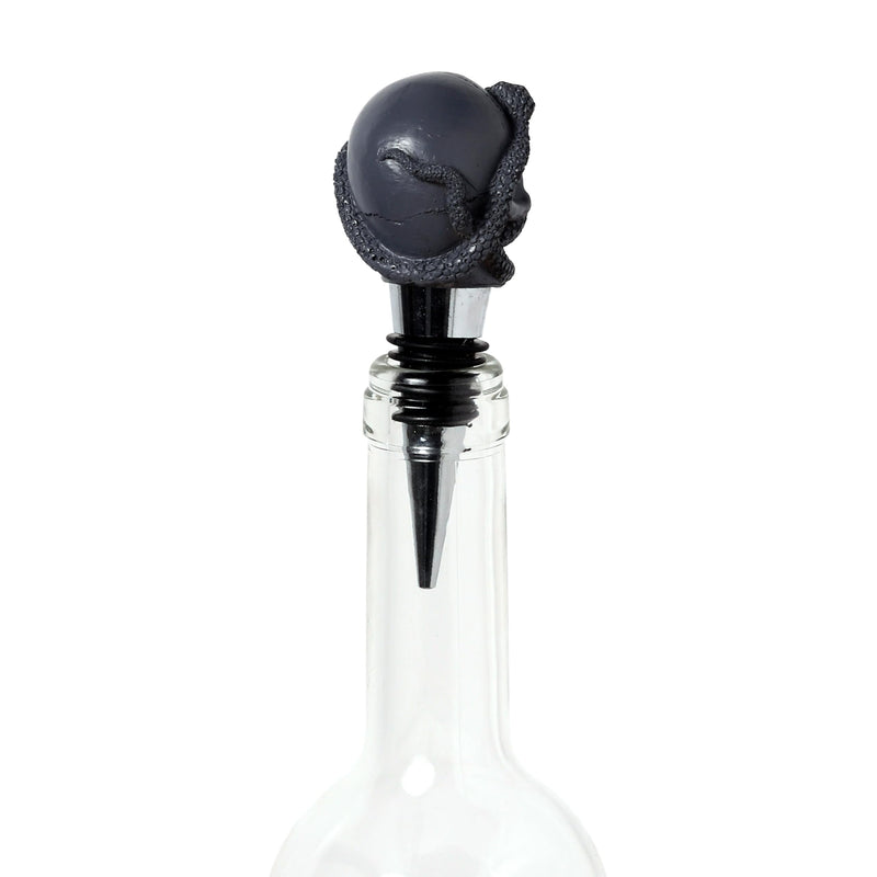 Puckator Skulls and Roses Skull and Snake Bottle Stopper - Ceramic Wine Bottle Stopper for Prosecco and Wine -Wine Glass Bottle Topper Funny Wine Gifts for Wine Lover Red Wine Accessories