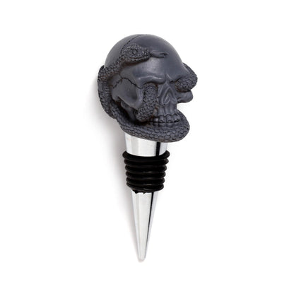 Puckator Skulls and Roses Skull and Snake Bottle Stopper - Ceramic Wine Bottle Stopper for Prosecco and Wine -Wine Glass Bottle Topper Funny Wine Gifts for Wine Lover Red Wine Accessories