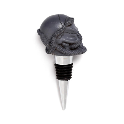 Puckator Skulls and Roses Skull and Snake Bottle Stopper - Ceramic Wine Bottle Stopper for Prosecco and Wine -Wine Glass Bottle Topper Funny Wine Gifts for Wine Lover Red Wine Accessories