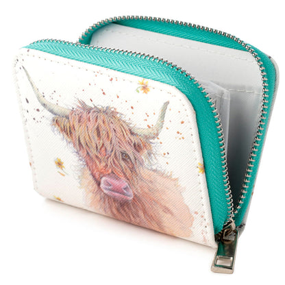 Puckator Jan Pashley Highland Coo Cow Zip Around Small Wallet Purse