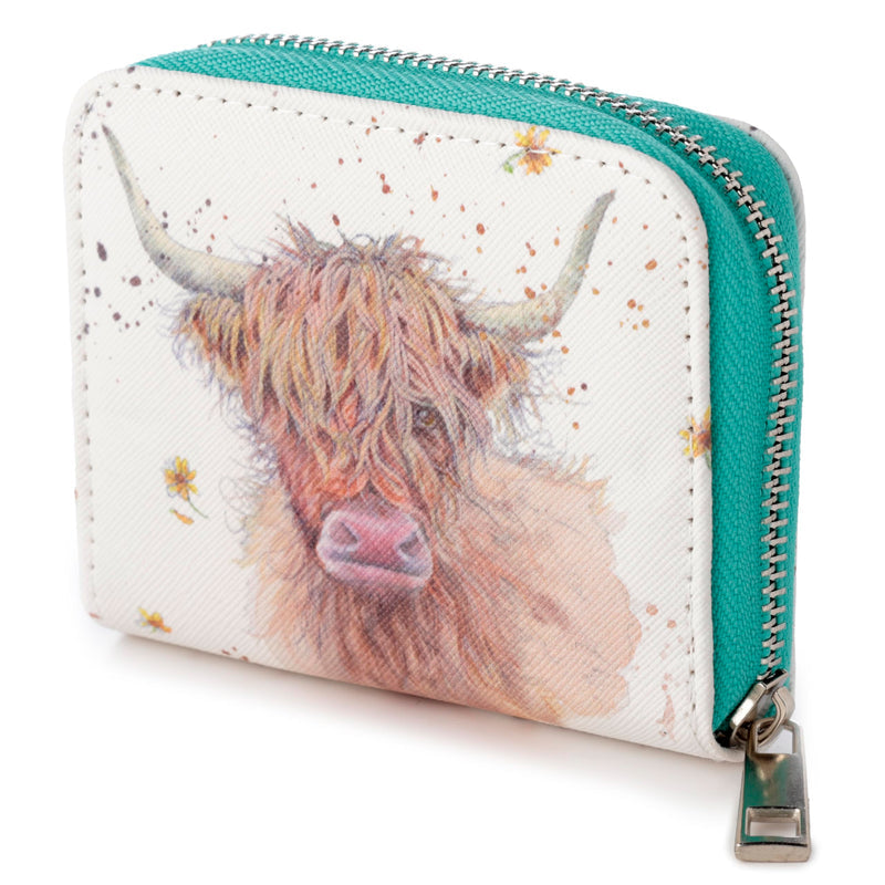 Puckator Jan Pashley Highland Coo Cow Zip Around Small Wallet Purse