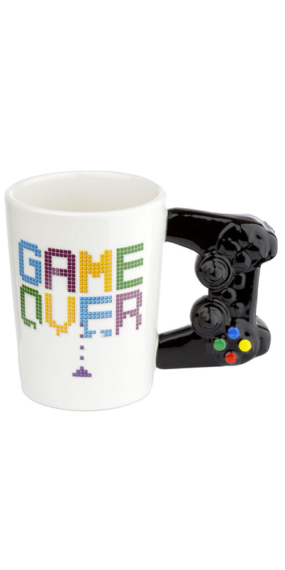 Puckator Game Over Game Controller Ceramic Shaped Handle Tea Coffee Mug - Funny Home Accessories Cute Gifts for Girlfriend Large Mugs for Men Women Hot Drinks Cups Presents Secret Santa Gift Cup Set
