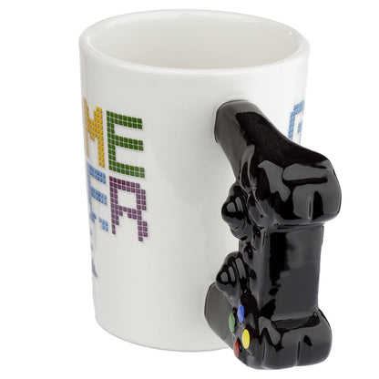 Puckator Game Over Game Controller Ceramic Shaped Handle Tea Coffee Mug - Funny Home Accessories Cute Gifts for Girlfriend Large Mugs for Men Women Hot Drinks Cups Presents Secret Santa Gift Cup Set