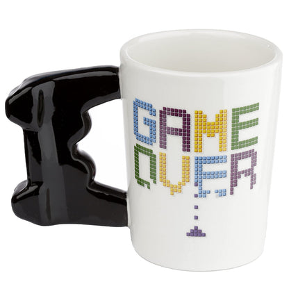 Puckator Game Over Game Controller Ceramic Shaped Handle Tea Coffee Mug - Funny Home Accessories Cute Gifts for Girlfriend Large Mugs for Men Women Hot Drinks Cups Presents Secret Santa Gift Cup Set