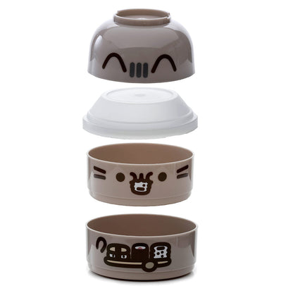 Puckator Pusheen the Cat Stacked Round Bento - Lunch Box for Adults and Kids with Compartments - Snack Box - Food Containers With Lids - Stackable Snack Pots For Kids - Meal Prep Container - Lunchbox