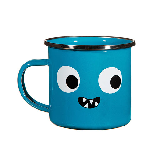 Sass & Belle Monster Enamel Mug – Fun 200ml Blue Metal Cup with Googly Eyes, Durable & Lightweight Enamelware, Perfect Camping Mug for Hot Drinks, Picnics, Packed Lunches & Gift-Giving